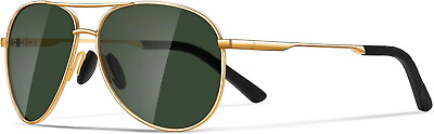 #ad Polarized Classic Aviator Sunglasses Metal Frame UV Blocking Gold Frame Green Le