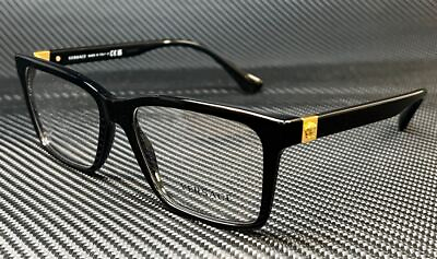 #ad VERSACE VE3328 GB1 Black Gold Men#x27;s 56 mm Eyeglasses