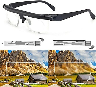 #ad Dial Adjustable Glasses Variable Focus Distance Vision Eyeglasses Zoom Glasses