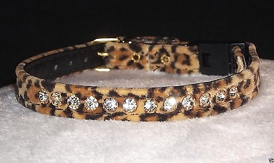 #ad CAT Rhinestone Safety Pet Collar Crystal Clear Jewel Leopard Cheetah Tiger Zebra
