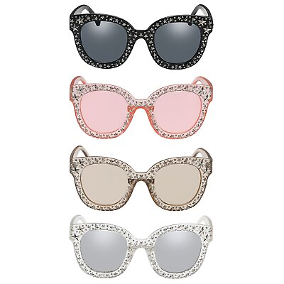 #ad Vintage Star Rhinestone CZ Sparkle Cat Eye Frame Sunglasses UV400 Eyewear Women