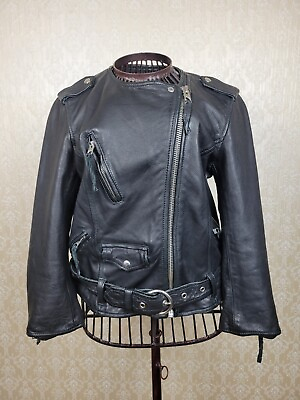 #ad All Saints Ladies Cropped RILEY Leather Biker Jacket Moto 2 UK12 fits like 10