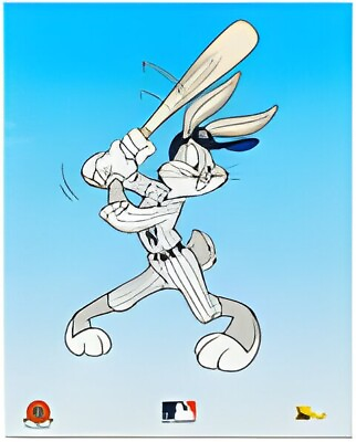 #ad Bugs Bunny New York Yankees Limited Edition Framed Cartoon Sericel COA