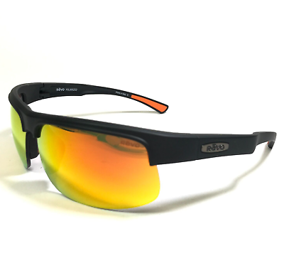 #ad REVO Sunglasses RE 1024 01 CUSP C Black Square Frames Orange Mirrored Lenses