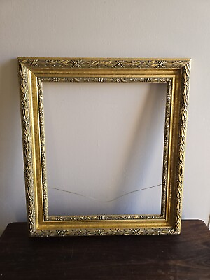 #ad VTG ORNATE Gilded Gold Wood Neoclassical Style Picture Frame Gallery Shabby Chic