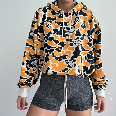 #ad NEW Kappa Sweater Womens XL Hoodie Sweatshirt Camo Logo Printed Oversized Pacsun