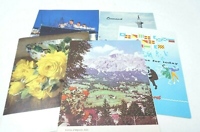 #ad Lot of 5 Cunard White Star Queen Mary Menus Programs