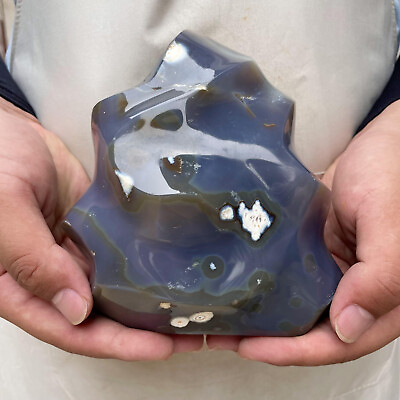 #ad 1700g Natural Ocean Jasper Flame Quartz Crystal Freedom Stand Reiki Healing $107.80