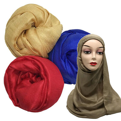 #ad Womens Scarves Plain Colors Muslim Hijab Headscarf Maxi Long Shawls Wrap Soft