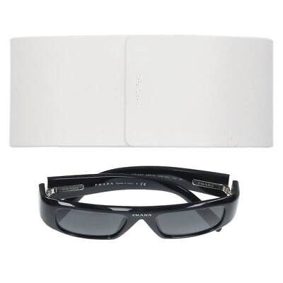 #ad PRADA SPR20W Rectangle Square Sunglasses Black 49 18 135 with Case Authentic