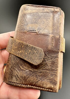 #ad Vintage Folding Leather Wallet FAIR CONDITION estate Find