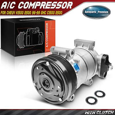 #ad New AC Compressor with Clutch for Chevy K1500 2500 3500 P30 96 99 GMC C1500 2500