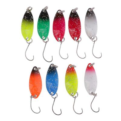 #ad 9Pcs Mix 3.2cm 3g Fishing Spoon Swim Artificial Trout