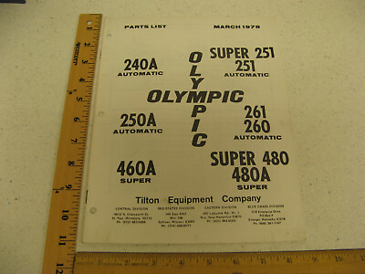 #ad 1978 OLYMPIC CHAIN SAW PARTS LIST MANUAL 240A 251 250A 260 460A 480A 20pg 1584