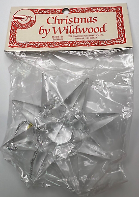 #ad RARE NOS BNIP VINTAGE CHRISTMAS BY WILDWOOD CLEAR MULTIPOINT STAR