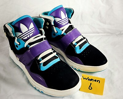 #ad Adidas Women#x27;s Hi top Size 6 Art G48492 Black Purple Teal $47.00