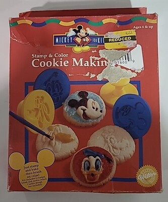 #ad Wilton Mickey Mouse For Kids Stamp amp; Color Cookie Making Kit 1997 new bad box