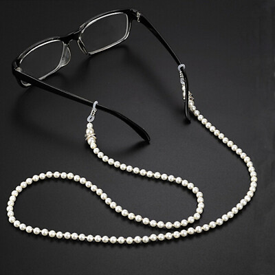 #ad Imitation Pearl Glasses Strap Chain Neck Cord Eyeglasses Sunglass String Holder