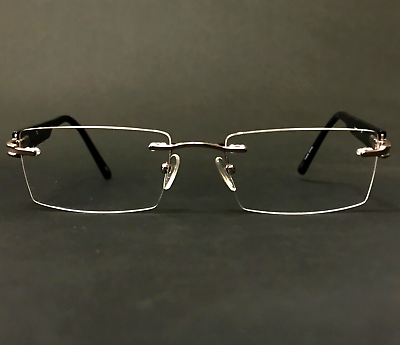 #ad Technolite Eyeglasses Frames TFD1017 GM Gunmetal Black Gray Rimless 54 18 140
