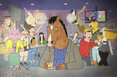 #ad BoJack Horseman Dive Bar Poster TV Surreal Comedy Satire Wall Art 24quot;x36quot; New