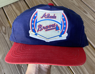 #ad Vintage Drew Pearson Atlanta Braves Felt Patch Logo Snapback Hat MLB Youngan