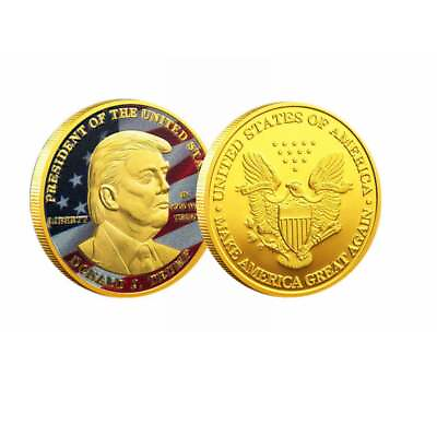 #ad 2024 President Donald Trump EAGLE USA Flag Commemorative Coin