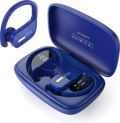 #ad 🔥occiam T17 True Wireless Earbuds Bluetooth Headphones 48H Play Back Blue U🔥
