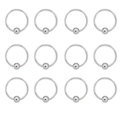#ad Captive bead rings hoops Eyebrow Belly Tragus Cartilage Septum 16G 12 pack
