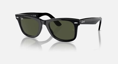 #ad Ray Ban Original Wayfarer Black Classic G 15 Green 50mm Sunglasses RB2140 901 50