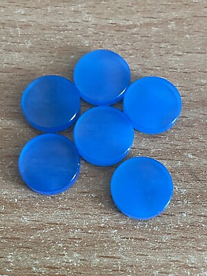 #ad Blue Chalcedony Round Both Side Flat Back 8mm 20mm Loose Polished Gemstone