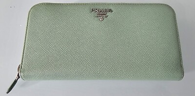 #ad Prada Large Saffiano Leather Wallet Mint