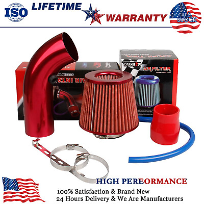 #ad Pipe 3quot; Cold Air Intake Filters Clamp Accessories Car Air Intake Kit Hose System