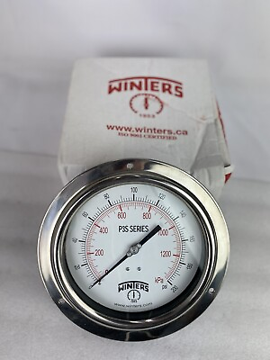 #ad Winters P3S 300 Series Aluminum Dual Scale Pressure Gauge with Brass Internal...