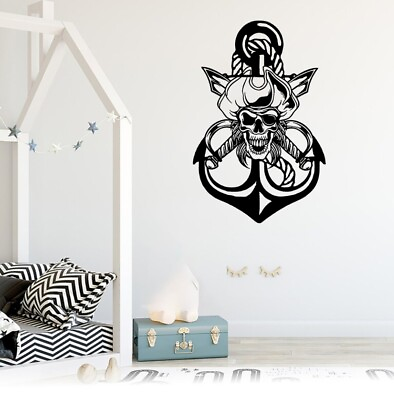 #ad Pirate Skull Swords Anchor Metal Wall Art Pirate Ship Sign Home Decor