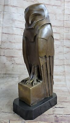 #ad Gorgeous Art Nouveau Deco Austrian Bronze Numbered Owl Artwork Sculpture Dali