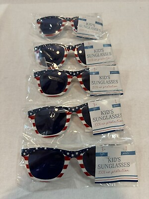 #ad MAde For Retail Kids Sunglasses Polarized 100% uv protection Stripe stars 5 pair