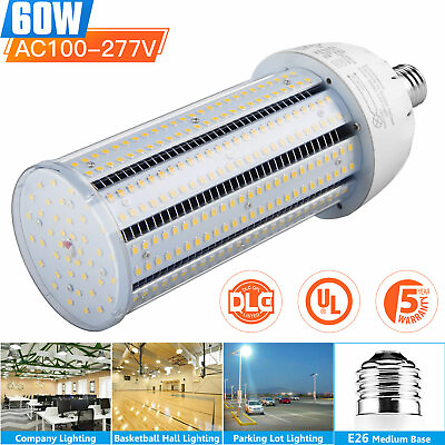 #ad UL 60W LED Corn Light Bulb 9000Lm 5000K E26 Meduim Base Garden Shop Highbay Lamp