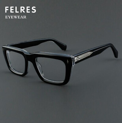 #ad Acetate Frame Retro Eyeglasses For Men Women Square Clear Lens Glasses Frames