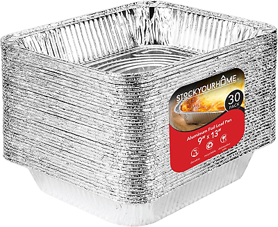 #ad Aluminum Pans 9x13 Disposable Foil Half Size Steam Table Deep Pans