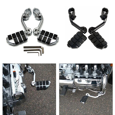 #ad Long Highway Pegs Motorcycle Foot Pedals Footrests for Harley 1.25quot; Harley Bar
