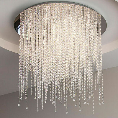 #ad Creative Round crystal Suspension Lamp LED Hanging Light Pendant Chandelier