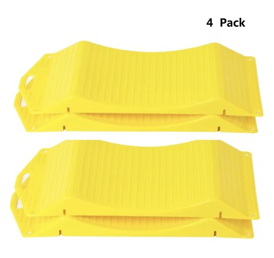 #ad 4pcs Yellow Portable Tire Saver Ramps Highly Visible for Flat Spot and Flat Tire