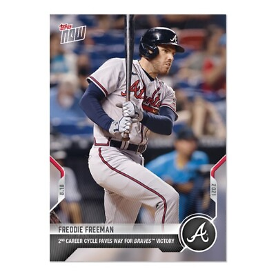 #ad Freddie Freeman 2021 MLB TOPPS NOW Card 678 2nd Career Hits for Cycle Braves