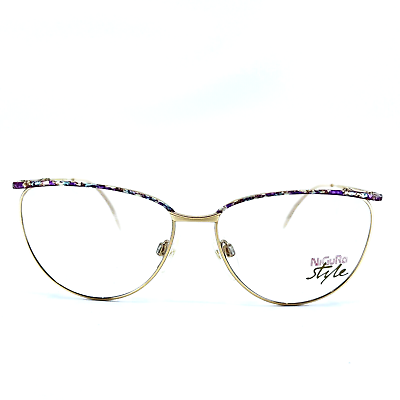 #ad Nigura style Eyeglasses 867 B Gold Multicolor full Rim Mens Frames 57 15 140 mm