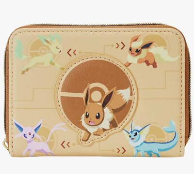 #ad Loungefly Pokemon Eevee Evolution Eeveelutions Zipper Wallet Premium
