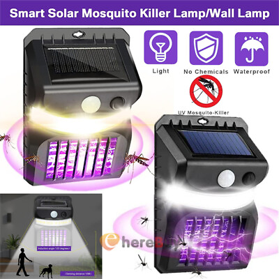 #ad Solar Powered Electric Mosquito Killer Lamp LED Trap Lamp Fly Bug Insect Zapper