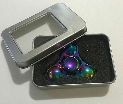 #ad METALLIC Tri Fidget Spinner Handheld Toy rainbow