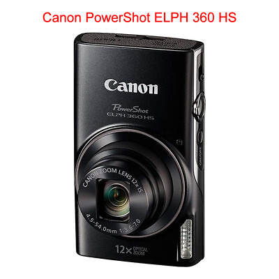 #ad Canon PowerShot ELPH 360 HS 12X Optical Zoom 20.2MP Wifi Digital Camera 96% New