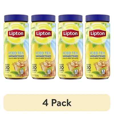 #ad 4 pack 3 oz Can. Lipton Iced Tea Mix Black Tea Caffeinated Makes 30 Quarts