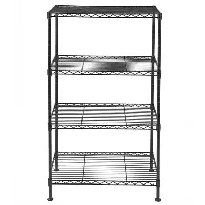 #ad 4 Tier Wire Storage Shelves Adjustable Shelving Units Steel Metal Rack Kitchen